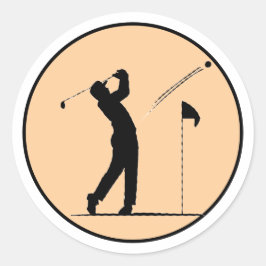 Pegatina Redonda deporte de golf