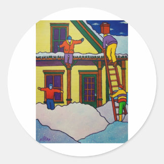 Pegatina Redonda Deporte de invierno de Vermont por Piliero