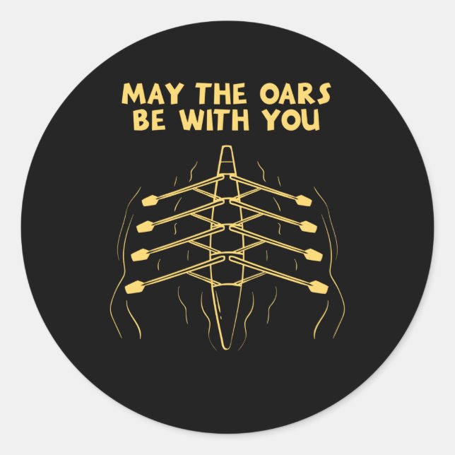 Pegatina Redonda Deporte de remo (Anverso)