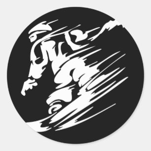 Pegatina Redonda Deporte del extremo de la snowboard