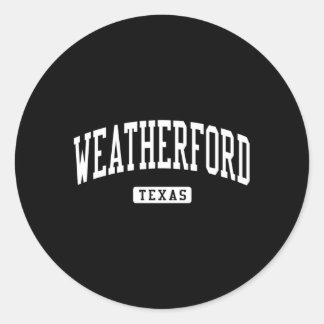Pegatina Redonda Deportes Atléticos Weatherford Texas Tx