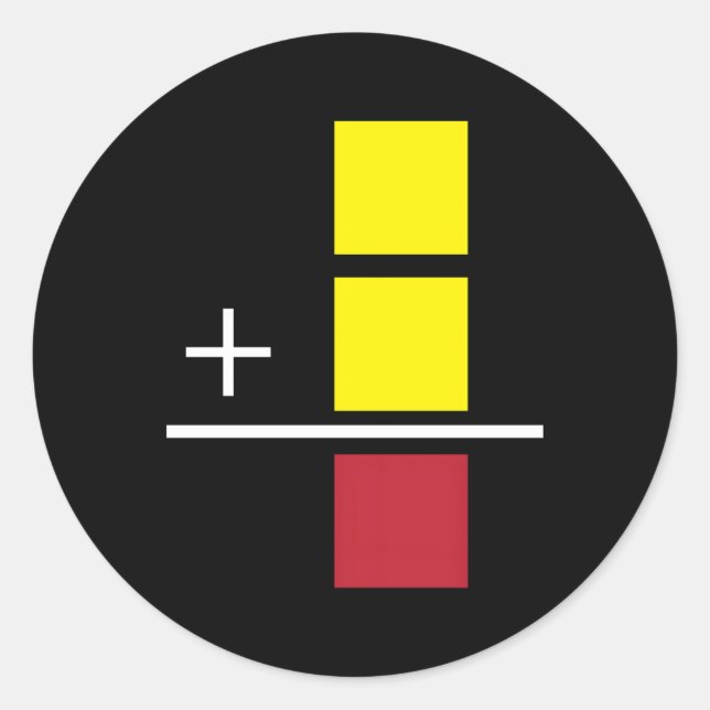 Pegatina Redonda Deportes de árbitro de tarjetas rojas amarillas de (Anverso)