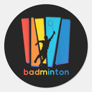 Pegatina Redonda Deportes de arte en el transbordador Badminton col