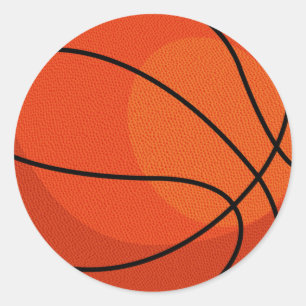 Pegatina Redonda Deportes de baloncesto