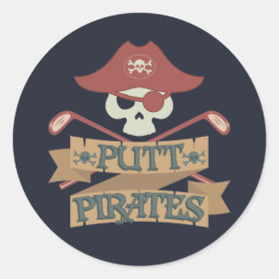 Pegatina Redonda Deportes de Hobby de Putt Pirates