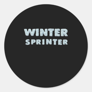 Pegatina Redonda Deportes de invierno - Sprinter de invierno - Cami