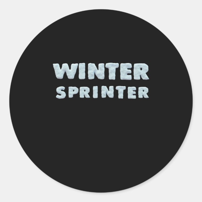 Pegatina Redonda Deportes de invierno - Sprinter de invierno - Cami (Anverso)