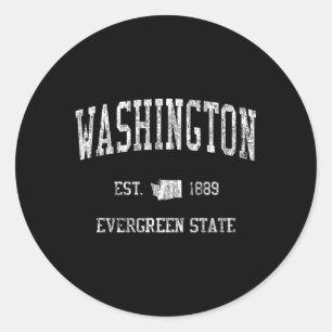 Pegatina Redonda Deportes de Washington