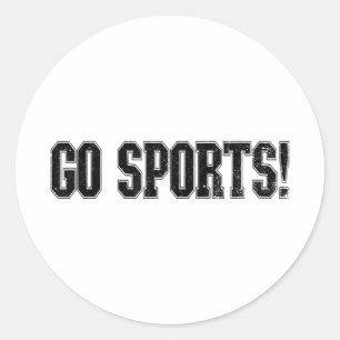 Pegatina Redonda ¡Deportes! Deportes deportivos divertidos y vintag