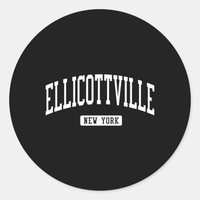 Pegatina Redonda Deportes deportivos de Ellicottville New York Ny (Anverso)