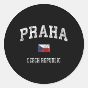 Pegatina Redonda Deportes deportivos de la República Checa Praga Pr