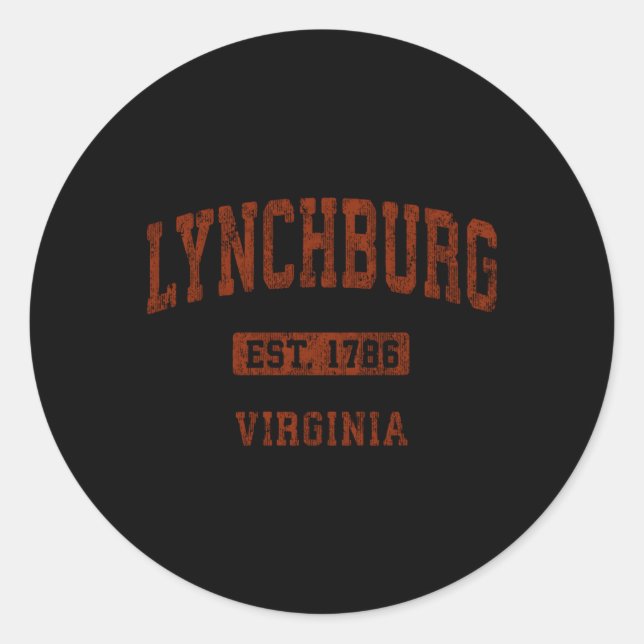 Pegatina Redonda Deportes deportivos en Virginia (Anverso)