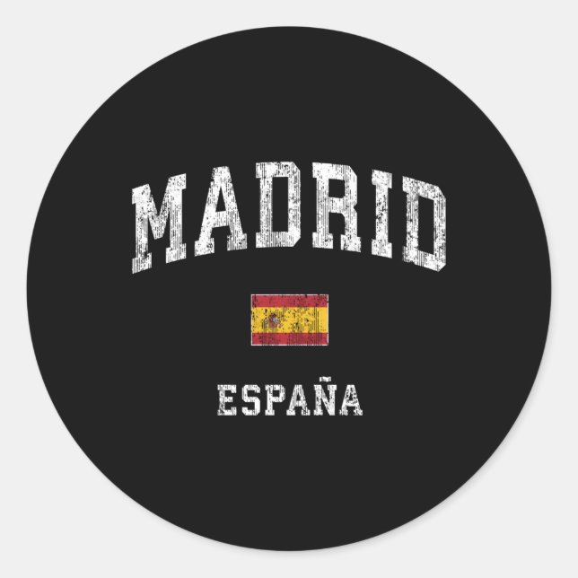 Pegatina Redonda Deportes deportivos España Madrid (Anverso)