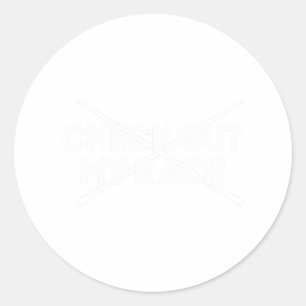Pegatina Redonda Deportes divertidos echa un vistazo a mi estanque 