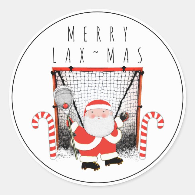 Pegatina Redonda Deportes Lacrosse Goalie (Anverso)