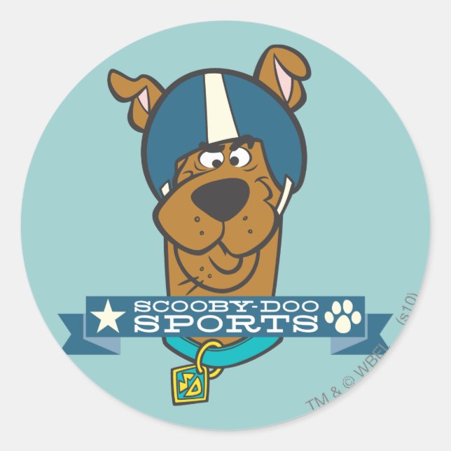 Pegatina Redonda Deportes Scooby-Doo (Anverso)
