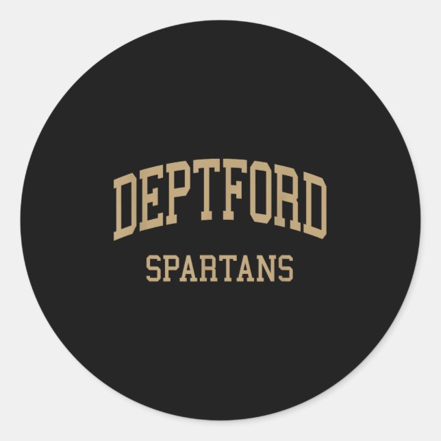 Pegatina Redonda Deptford High School Hs Deptford Nj Retro Srts (Anverso)
