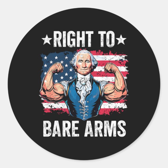 Pegatina Redonda Derecho A Despojarse De Armas George Washington Bo (Anverso)