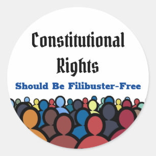 Pegatina Redonda Derechos constitucionales Clásico Libre de Filibus