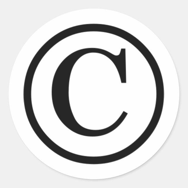 Pegatina Redonda Derechos de autor... (Anverso)