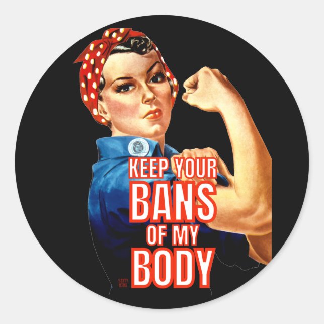 pegatina redonda "DERECHOS DE LA MUJER 101" (Anverso)