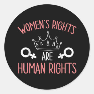 Pegatina Redonda Derechos de la mujer Derechos de la mujer Derechos