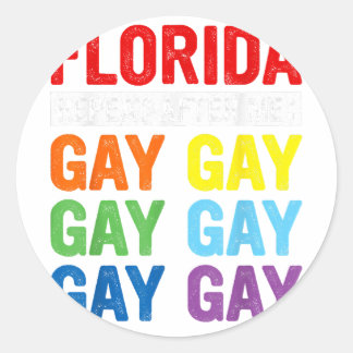 Pegatina Redonda Derechos de los gays En Florida Gay Gay Dice Gay Q