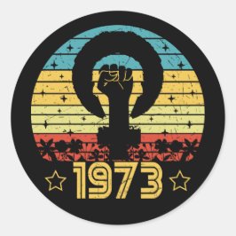 Pegatina Redonda Derechos Feministas Roe V Wade 1973