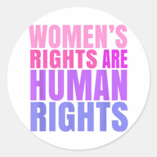 Pegatina Redonda Derechos Humanos Derechos de la Mujer