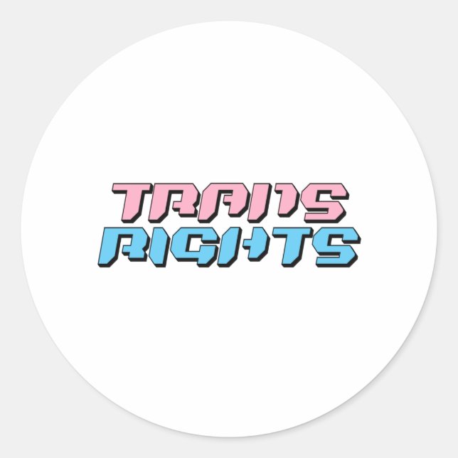 Pegatina Redonda Derechos Trans (Anverso)