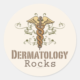 Pegatina Redonda Dermatology Rocks Pegatinas Caduceus