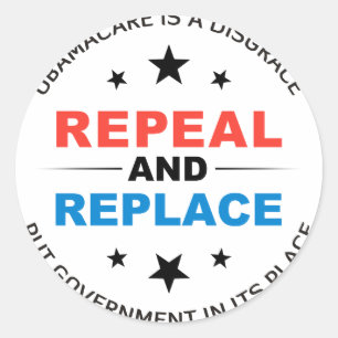 Pegatina Redonda Derogar Y Reemplazar