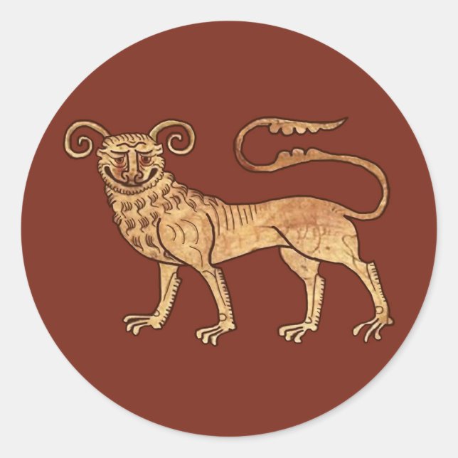 Pegatina Redonda Derpy Manticore (Anverso)