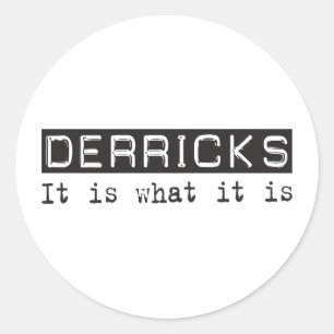 Pegatina Redonda Derricks Es