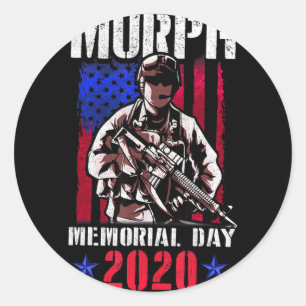Pegatina Redonda Desafío de entrenamiento Murph 2023 día conmemorat