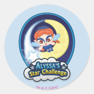 Pegatina Redonda Desafío de la estrella de Alyssa