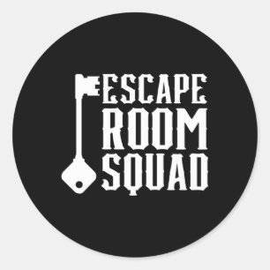 Pegatina Redonda Desafío Gamed Locked Escape Room Squad Mystery