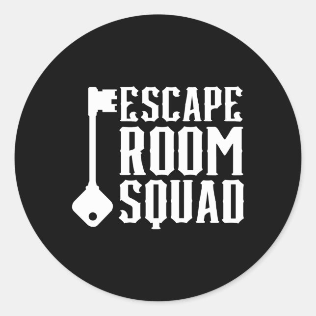 Pegatina Redonda Desafío Gamed Locked Escape Room Squad Mystery (Anverso)