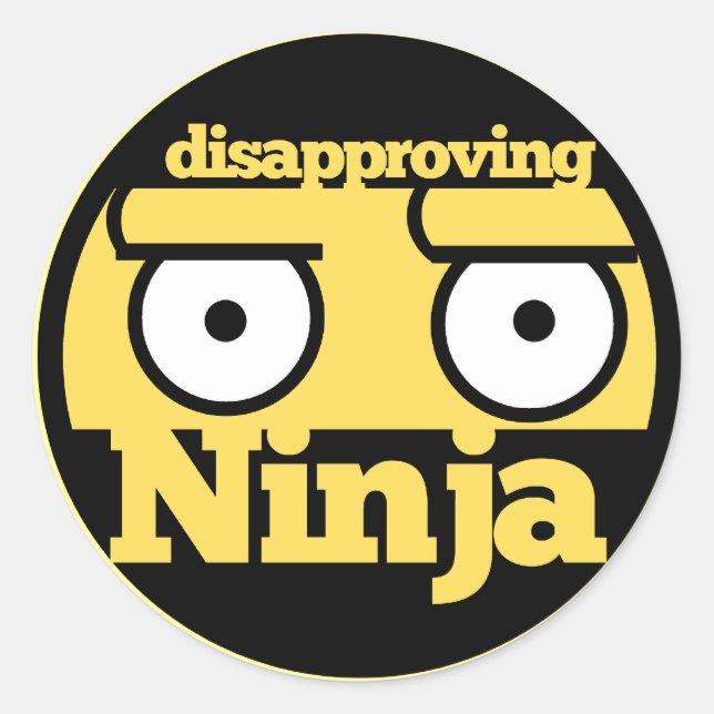 Pegatina Redonda Desaprobación Ninja (Anverso)