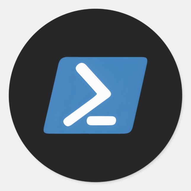 Pegatina Redonda Desarrollo de código Powershell (Anverso)