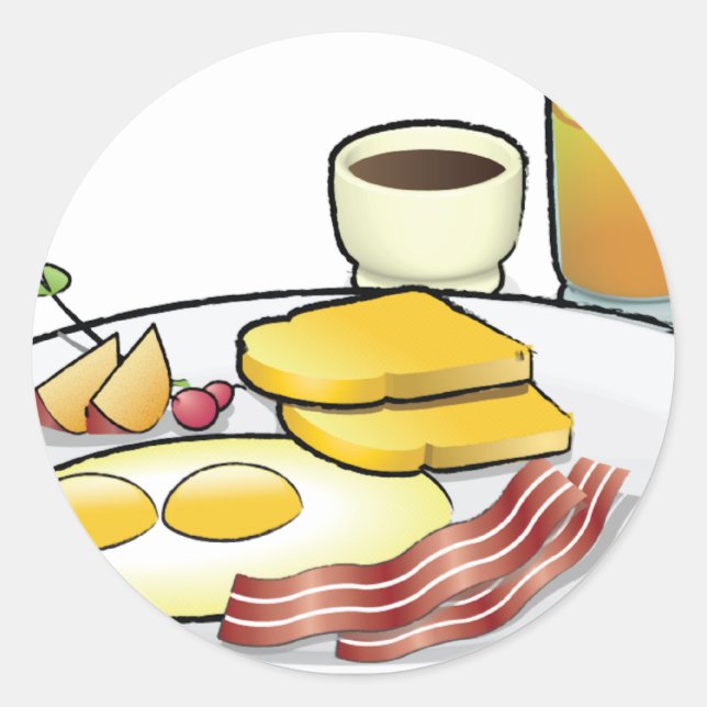 Pegatina Redonda Desayuno (Anverso)