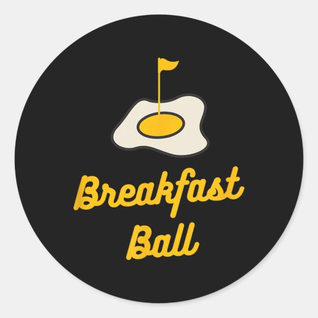 Pegatina Redonda Desayuno Ball Mulligan Golf (Anverso)