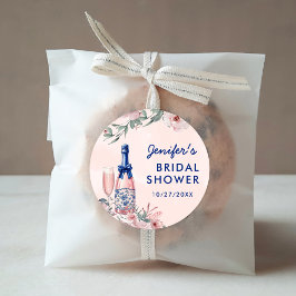 Pegatina Redonda Desayuno Brunch de Champán y Burbujeante Despedida