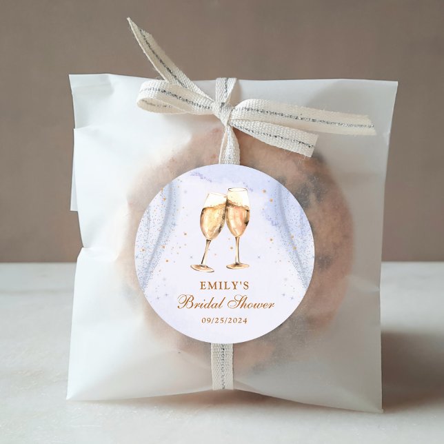 Pegatina Redonda Desayuno Brunch de Champán y Espuma para Despedida (Subido por el creador)