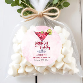 Pegatina Redonda Desayuno Brunch de cócteles y burbujas Despedida d