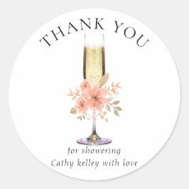 Pegatina Redonda Desayuno Brunch y Burbujeante Personalizado Agrade