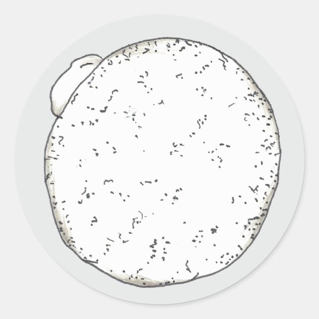 Pegatina Redonda Desayuno Donut Doughnut relleno de crema en polvo (Anverso)