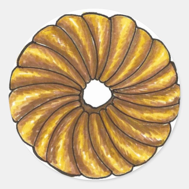 Pegatina Redonda Desayuno francés de crucero giratorio Donut Doughn (Anverso)