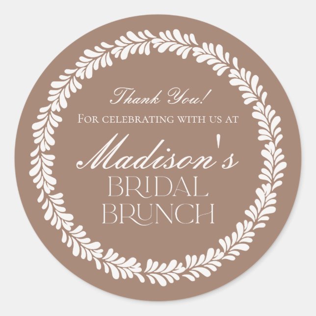 Pegatina Redonda Desayuno nupcial de fiesta española Talavera marró (Anverso)