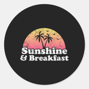 Pegatina Redonda Desayuno Sunshine Y Desayuno